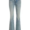 Pantalon en denim taille basse à œillets