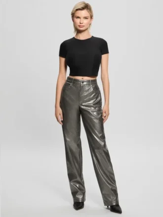 Pantalon en simili cuir métallisé Ambra Pantalon en simili cuir métallisé Ambra