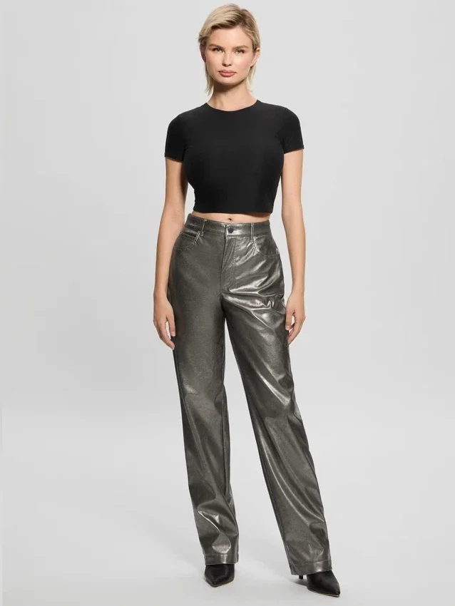 Pantalon en simili cuir métallisé Ambra Pantalon en simili cuir métallisé Ambra