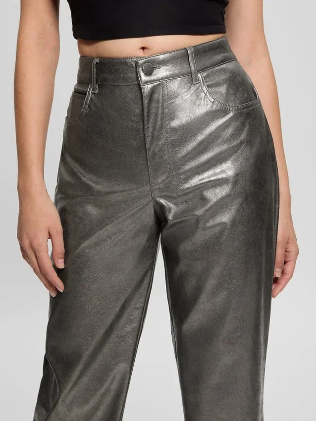 Pantalon en simili cuir métallisé Ambra Pantalon en simili cuir métallisé Ambra