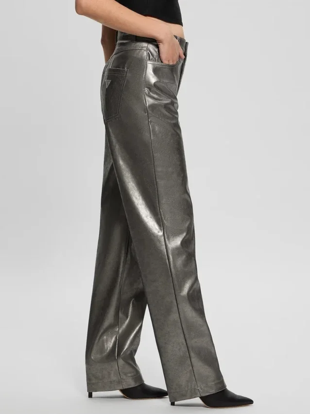 Pantalon en simili cuir métallisé Ambra Pantalon en simili cuir métallisé Ambra