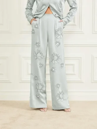 Pantalon à fleurs brodées Gwen