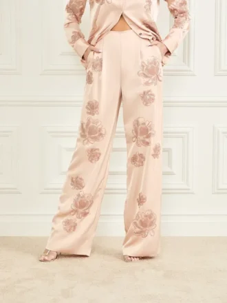 Pantalon à fleurs brodées Gwen
