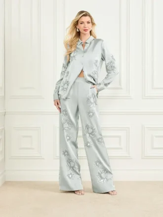 Pantalon à fleurs brodées Gwen