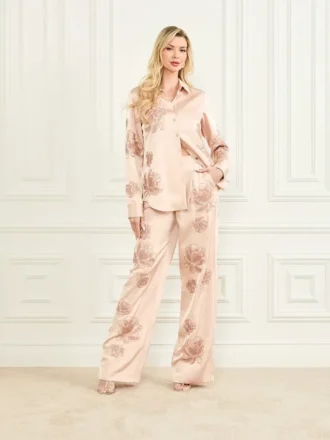 Pantalon à fleurs brodées Gwen