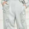 Pantalon à fleurs brodées Gwen
