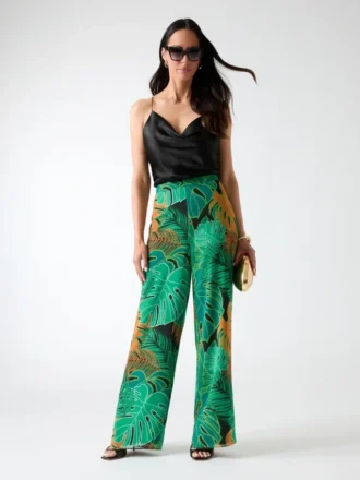 Pantalon à motif feuilles d&rsquo;Amazon