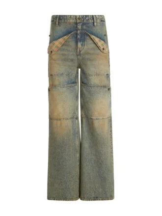 Pantalon utilitaire en denim délavé