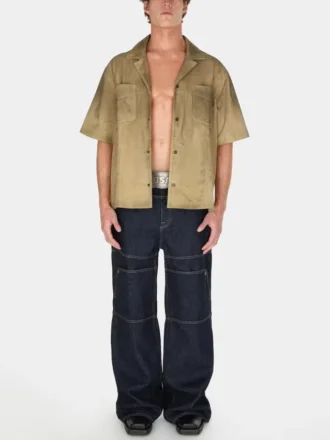 Pantalon utilitaire en denim délavé