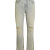 Pantalon évasé en denim vieilli Pantalon évasé en denim vieilli