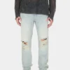 Pantalon évasé en denim vieilli Pantalon évasé en denim vieilli