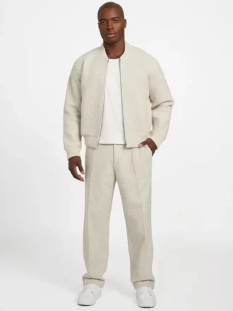 Pantalons chino mélangés en laine et scuba