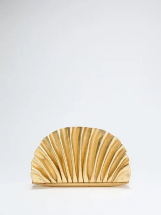 Pochette en cuir métallisé Shelly