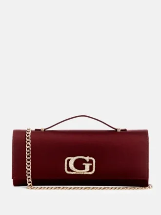 Pochette Zalina en satin avec poignée sur le dessus