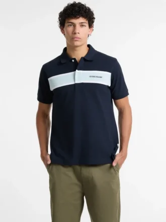 Polo en piqué rayé