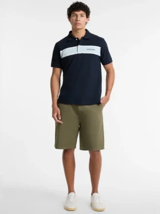 Polo en piqué rayé