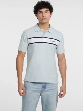 Polo en piqué rayé