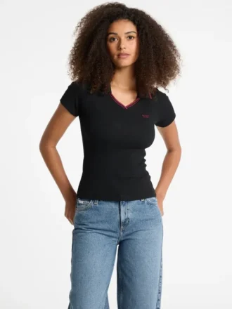 Polo slim à logo brodé