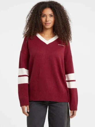 Pull brodé en laine mélangée