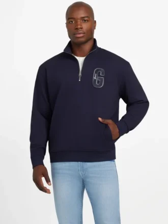 Pull à col montant zippé en twill Eco Harris