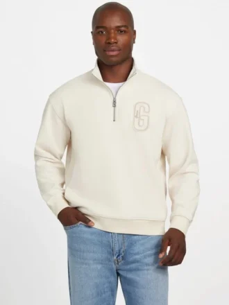 Pull à col montant zippé en twill Eco Harris