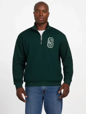 Pull à col montant zippé en twill Eco Harris