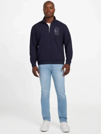 Pull à col montant zippé en twill Eco Harris