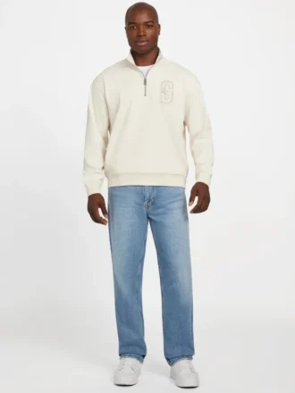 Pull à col montant zippé en twill Eco Harris