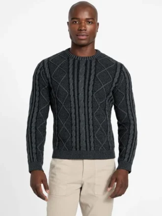 Pull à col rond Eco Adrian en maille torsadée