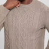 Pull à col rond Eco Noah en maille torsadée celtique