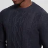 Pull à col rond Eco Noah en maille torsadée celtique
