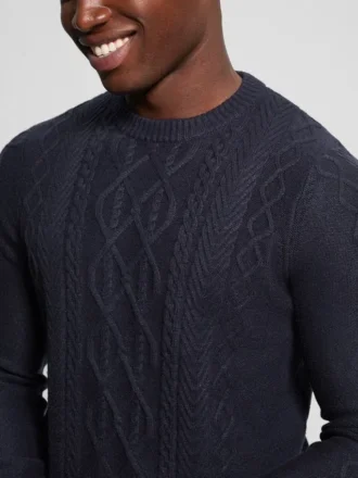 Pull à col rond Eco Noah en maille torsadée celtique