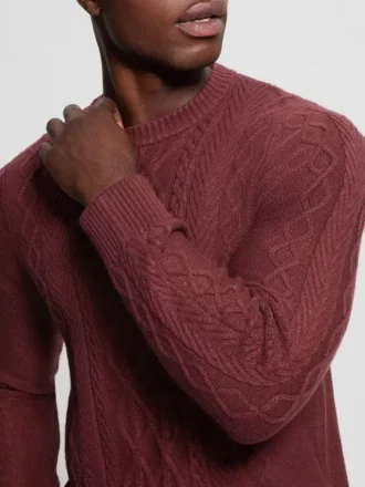 Pull à col rond Eco Noah en maille torsadée celtique