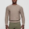 Pull à col rond Eco Noah en maille torsadée celtique