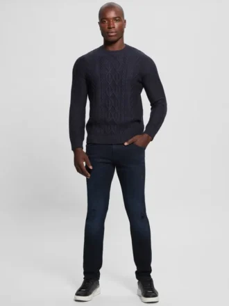 Pull à col rond Eco Noah en maille torsadée celtique