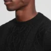 Pull à col rond Eco Noah en maille torsadée celtique