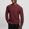 Pull à col rond Eco Noah en maille torsadée celtique
