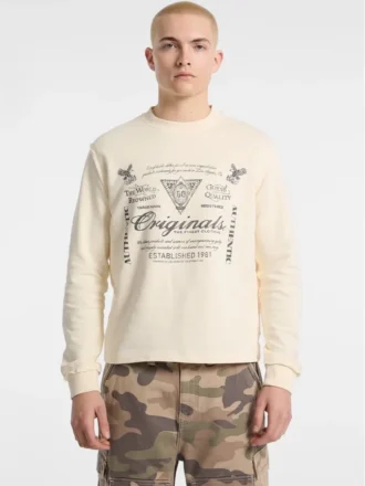 Pull à col rond léger et écologique Guess Originals