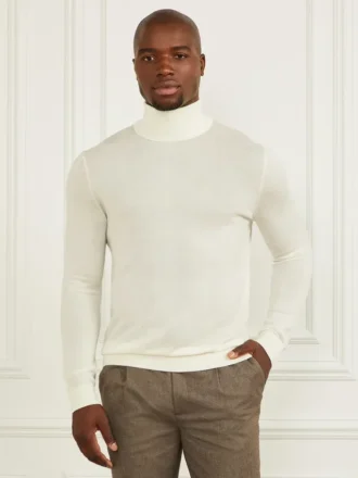 Pull à col roulé en laine mérinos