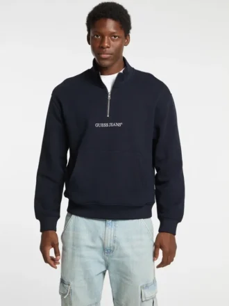 Pull à demi-zip avec logo