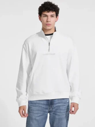 Pull à demi-zip avec logo