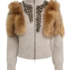 Pull en laine mélangée avec fausse fourrure Pull en laine mélangée avec fausse fourrure