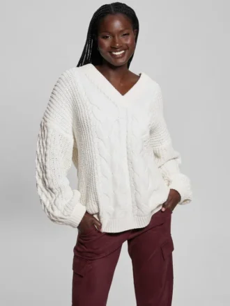 Pull en maille torsadée Aki Chenille Pull en maille torsadée Aki Chenille