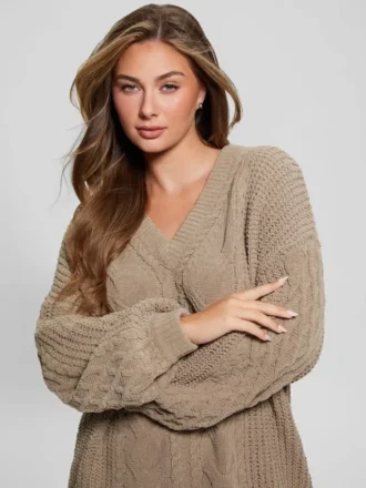 Pull en maille torsadée Aki Chenille Pull en maille torsadée Aki Chenille