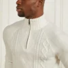 Pull en maille torsadée à demi-fermeture éclair Eco
