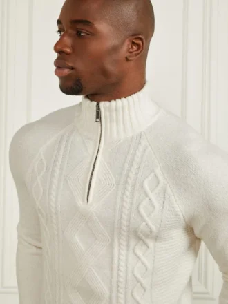 Pull en maille torsadée à demi-fermeture éclair Eco Pull en maille torsadée à demi-fermeture éclair Eco