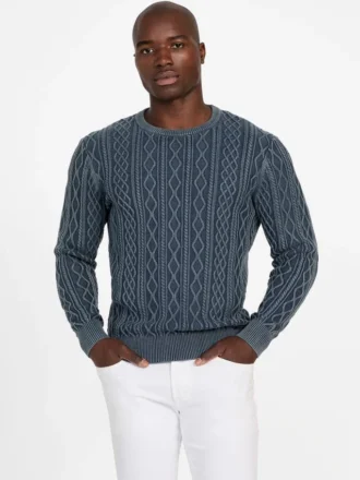 Pull lavé à mailles torsadées Herman