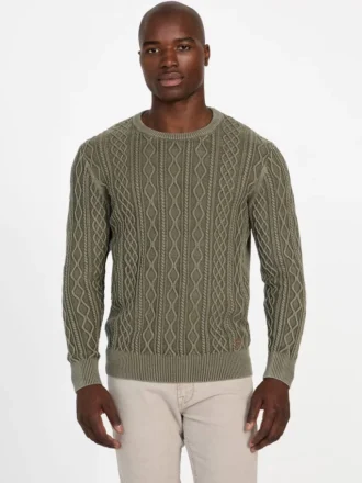 Pull lavé à mailles torsadées Herman