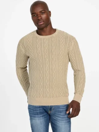 Pull lavé à mailles torsadées Herman