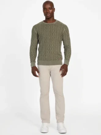 Pull lavé à mailles torsadées Herman